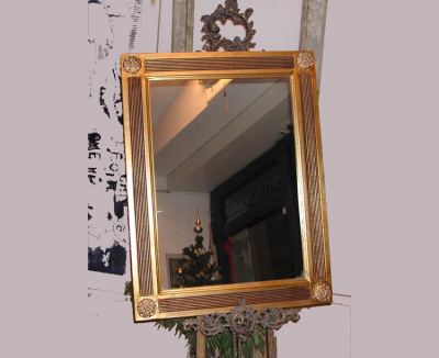 Cornice specchiera foglia oro