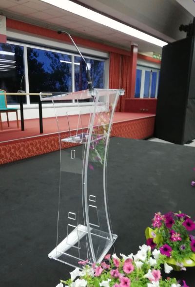 Leggio podio per conferenze plexiglass 10mm